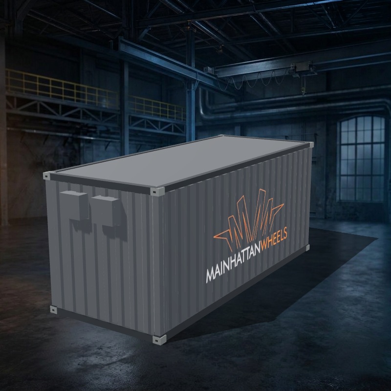 3D-Ansicht 20-Fuß-Entlackungscontainer · Zwei Becken